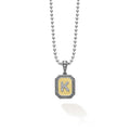 Our Signature Caviar sterling silver and 18K gold octagon initial 'K' charm accented with diamonds finished on a sterling silver ball chain necklace. LAGOS diamonds are the highest quality natural stones.