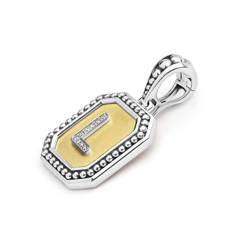 Signature Caviar Octagon Diamond L Initial Charm