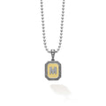 Our Signature Caviar sterling silver and 18K gold octagon initial 'M' charm accented with diamonds finished on a sterling silver ball chain necklace