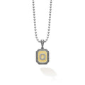 Our Signature Caviar sterling silver and 18K gold octagon initial 'Q' charm accented with diamonds finished on a sterling silver ball chain necklace. LAGOS diamonds are the highest quality natural stones.