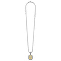 Signature Caviar Octagon Diamond V Initial Charm Necklace