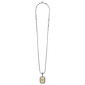 Signature Caviar Octagon Diamond W Initial Charm Necklace