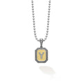 Our Signature Caviar sterling silver and 18K gold octagon initial 'Y' charm accented with diamonds finished on a sterling silver ball chain necklace. LAGOS diamonds are the highest quality natural stones.