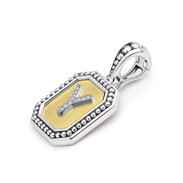 Signature Caviar Octagon Diamond Y Initial Charm