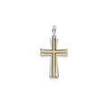 18K gold Caviar beading surrounded by sterling silver form this cross amulet.