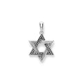 Smooth and Caviar beaded sterling silver form this Star of David amulet. Wear it proudly as a symbol of faith, style and tradition.