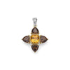 Studio Two-Tone Smokey Quartz and Citrine Floral Pendant
