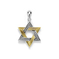 18K gold forms this intricate Star of David amulet detailed with sterling silver Caviar beading. Wear it proudly as a symbol of faith, style, and tradition.