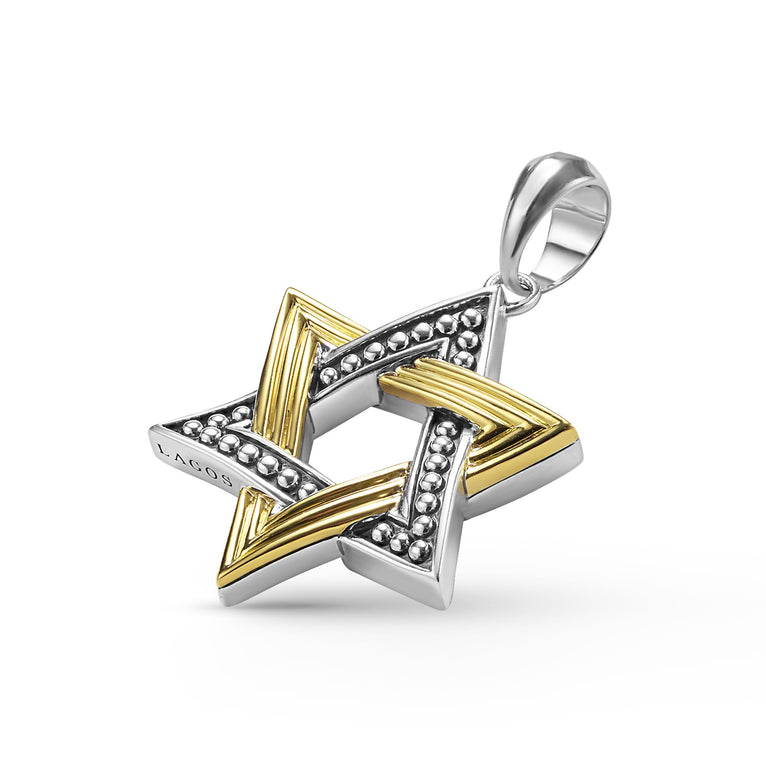 Anthem Medium Two-Tone Star of David Amulet