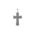 Caviar Beaded Cross Amulet in sterling silver, dimensions 36mm x 24mm