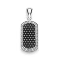 Matte Black Ceramic Beaded Tag Amulet featuring diamonds set in sterling silver