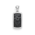 Sterling Silver Beaded Black Diamond Tag Amulet 