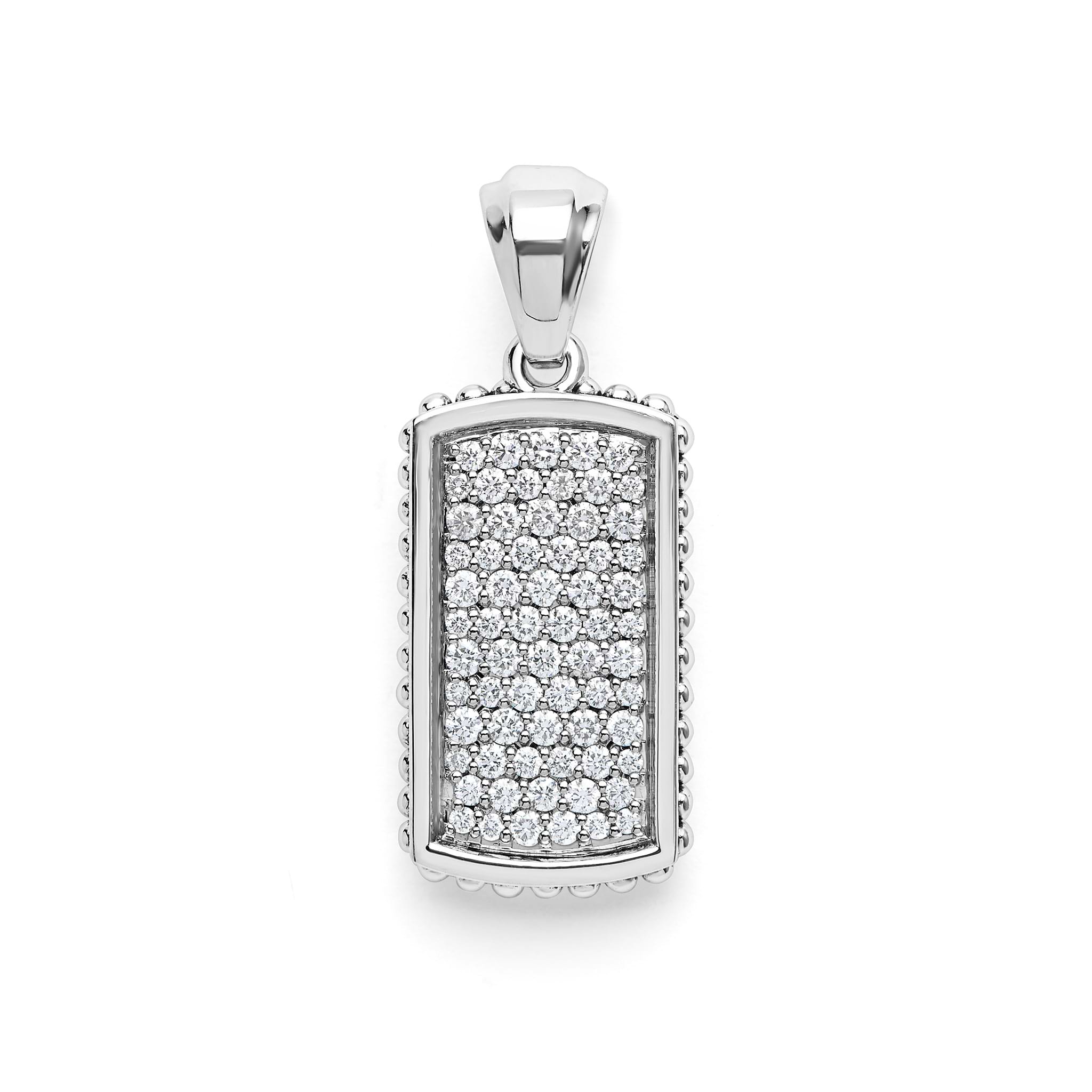 Sterling Silver Diamond Tag Amulet 