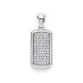 Sterling Silver Diamond Tag Amulet 