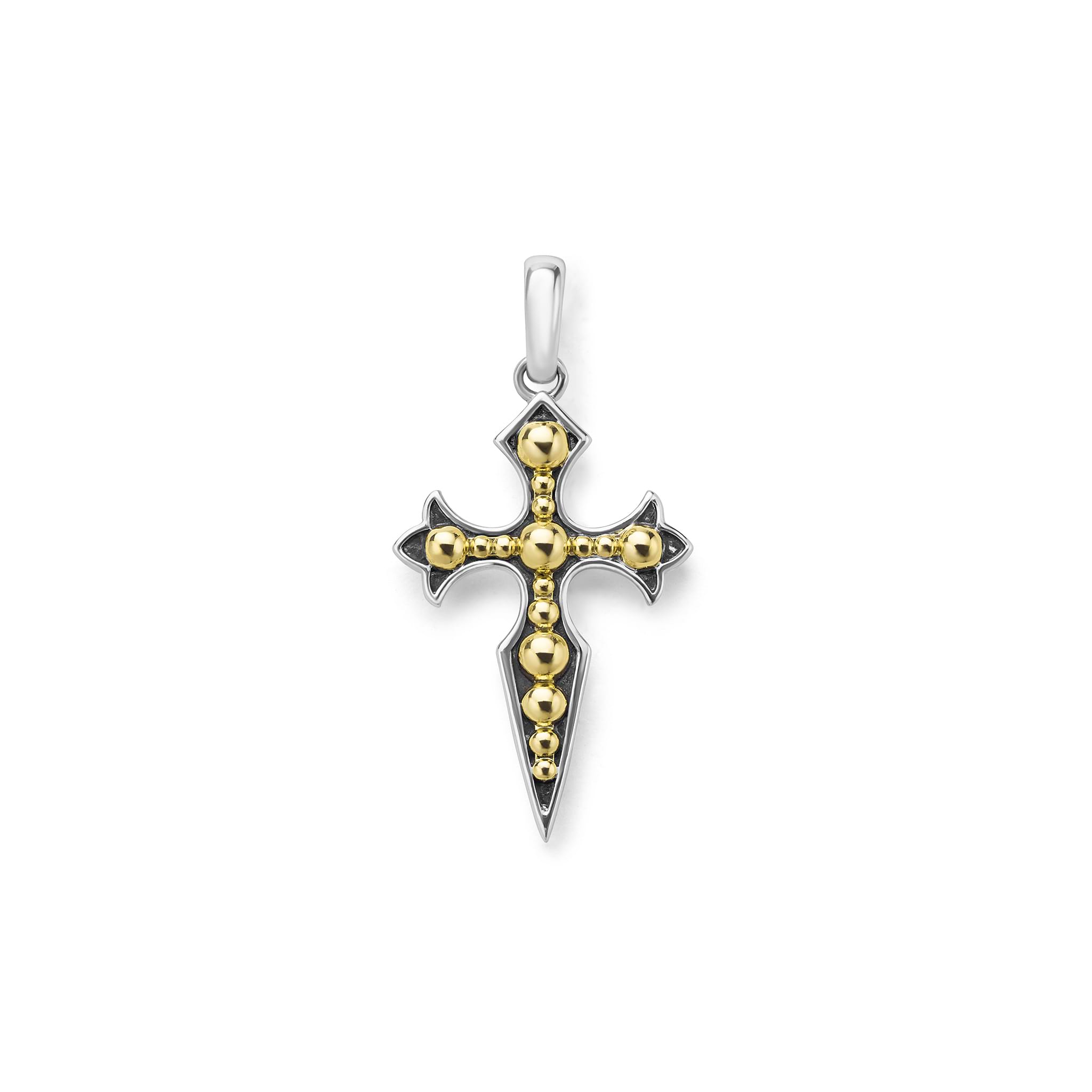 Two-Tone Medieval Amulet featuring 18K gold beading details 