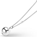 Closeup on bead pendant on sterling silver chain