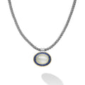 Caviar Color Two-Tone Large Moonstone and Sapphire Pendant Necklace