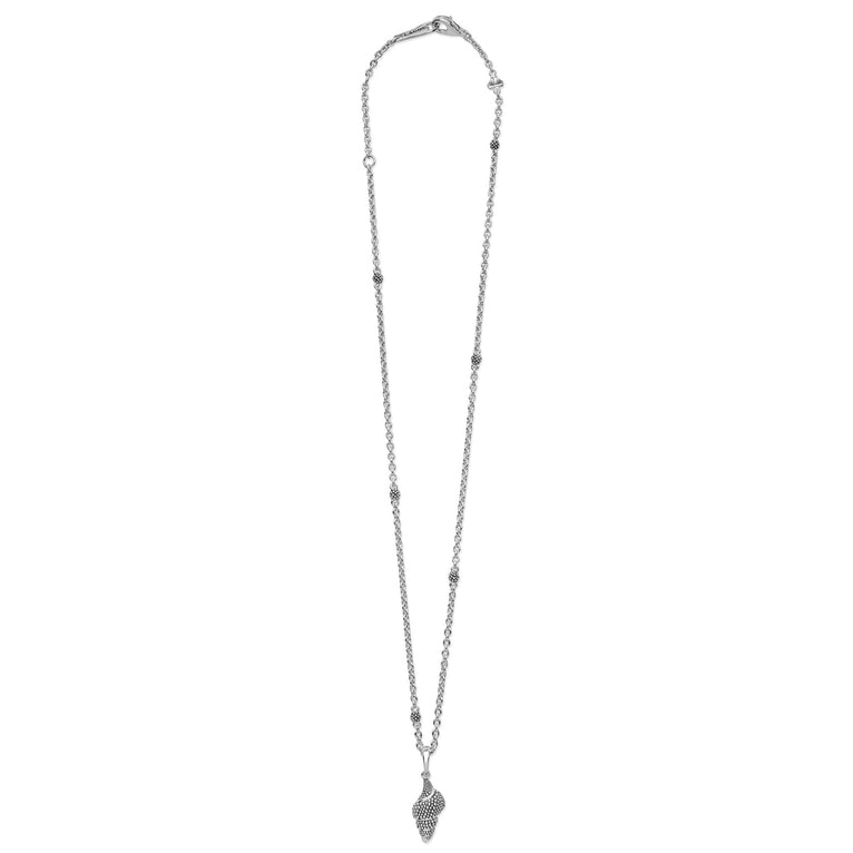Full view of Sterling Silver Mini Seashell Pendant Necklace