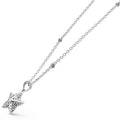 Side view of Sterling Silver Mini Starfish Pendant Necklace