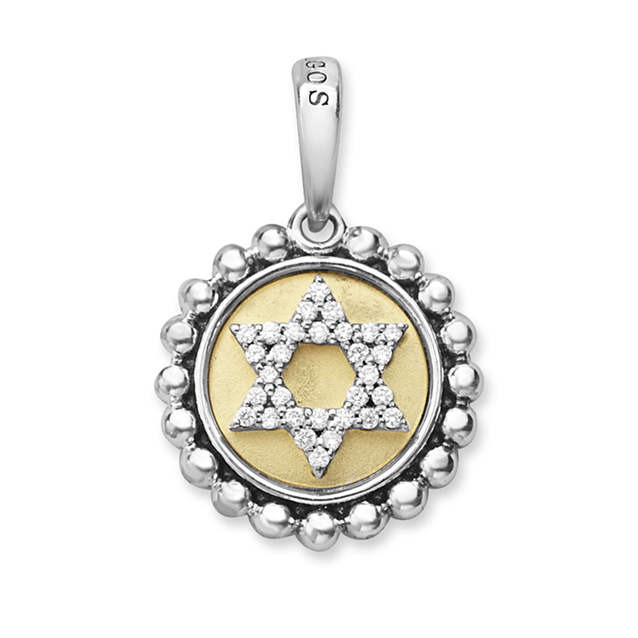 Two-Tone Star of David Diamond Charm