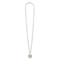 Full view of Two-Tone Star of David Diamond Charm Necklace
