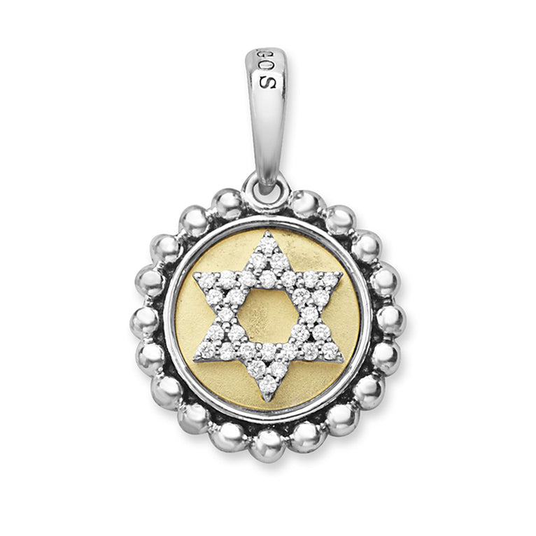 Two-Tone Star of David Diamond Charm