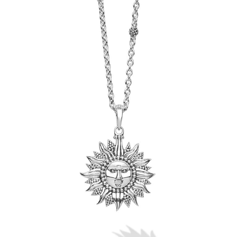 Sterling Silver Mini Sun Pendant Necklace