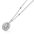 Side view of Sterling Silver Mini Sun Pendant Necklace