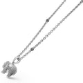 Side view of Sterling Silver Mini Elephant Pendant Necklace