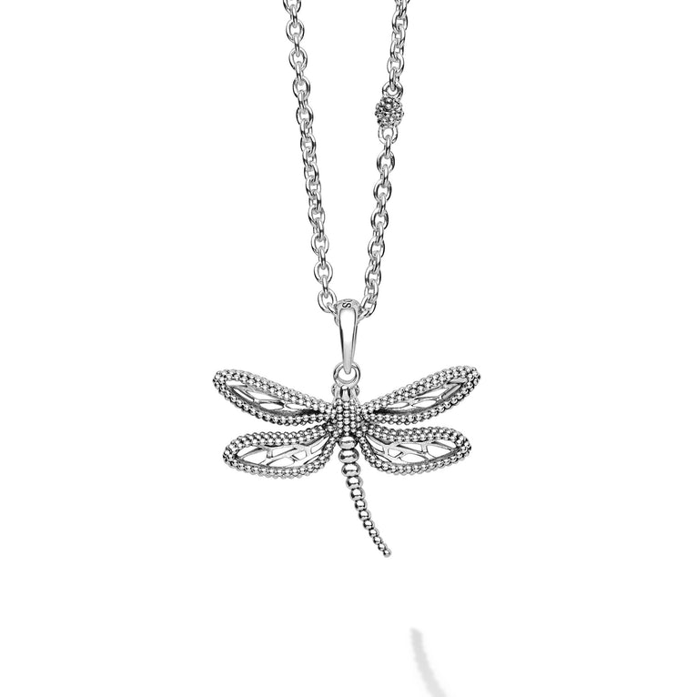 Sterling Silver Mini Dragon Fly Pendant Necklace