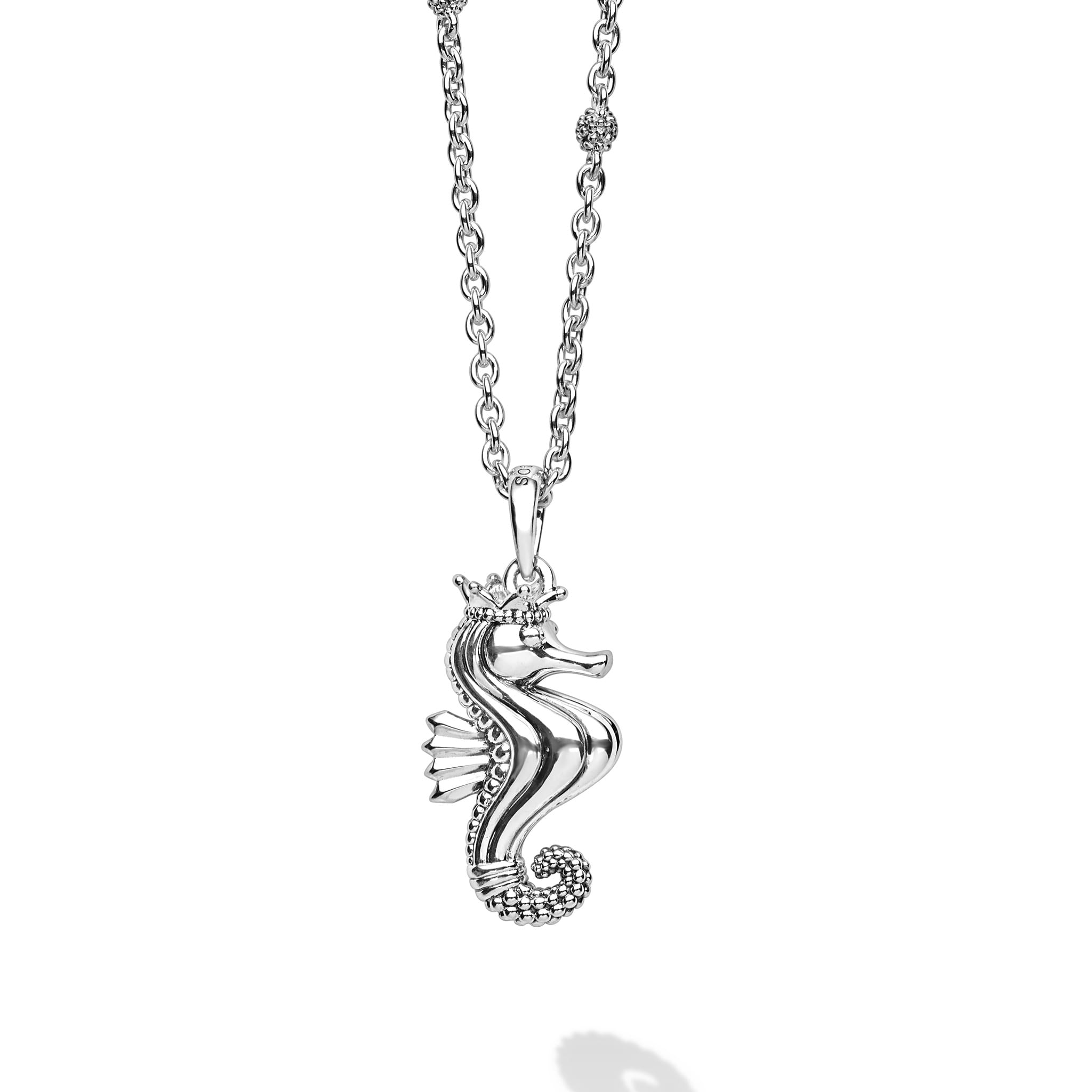 Sterling Silver Mini Seahorse Pendant Necklace