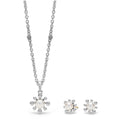 A LAGOS exclusive. This cultured freshwater pearl earrings and necklace jewelry set features two fleur pearl LAGOS designs.