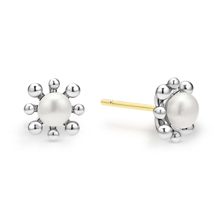 Luna Fleur Pearl Earrings and Pendant Necklace Gift Set