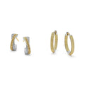 A LAGOS exclusive. Set of two huggie earrings that complement each other perfectly. LAGOS diamonds are the highest quality natural stones.