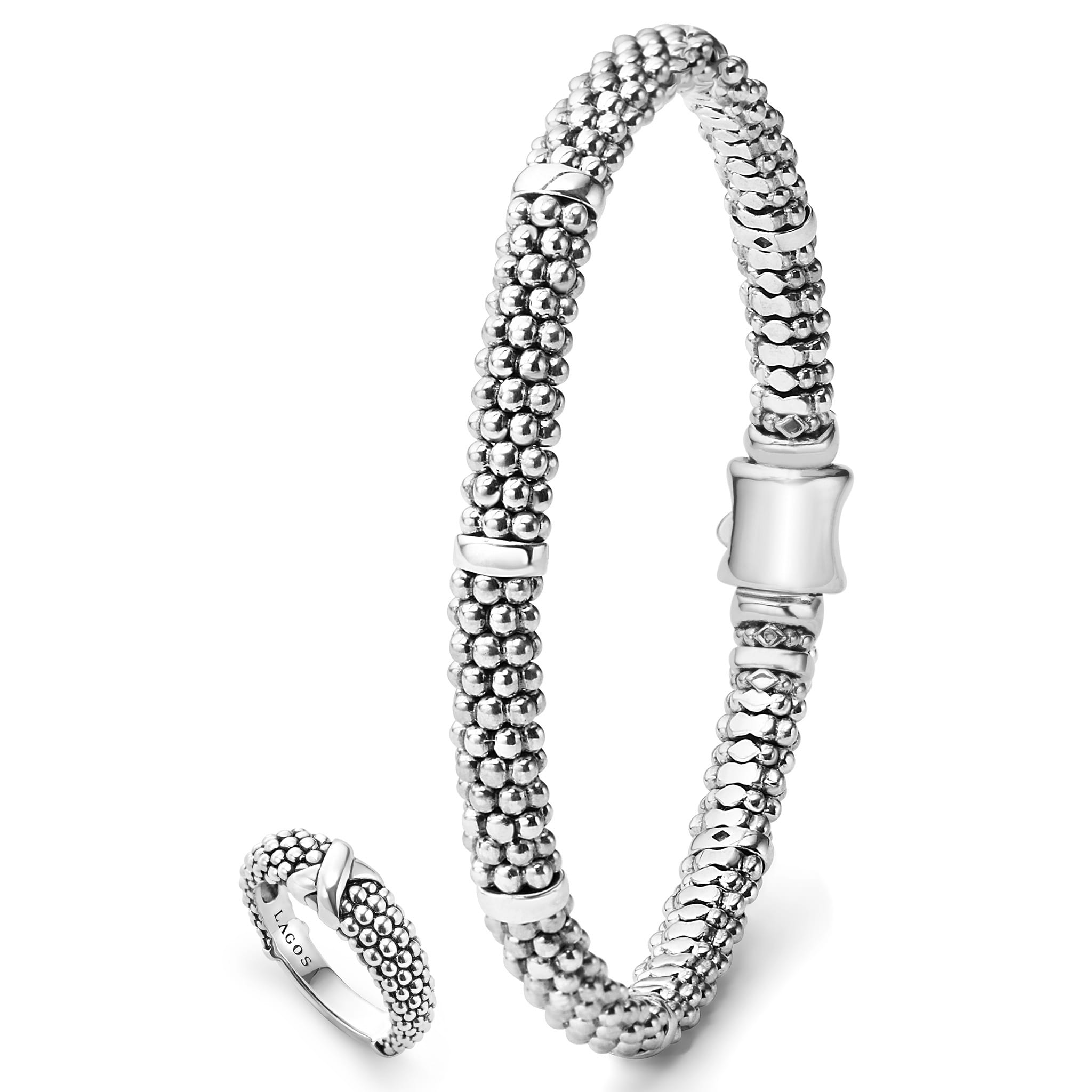 A LAGOS exclusive. An ideal sterling silver Caviar beaded gift set that can be paired perfectly together or worn on their own.
