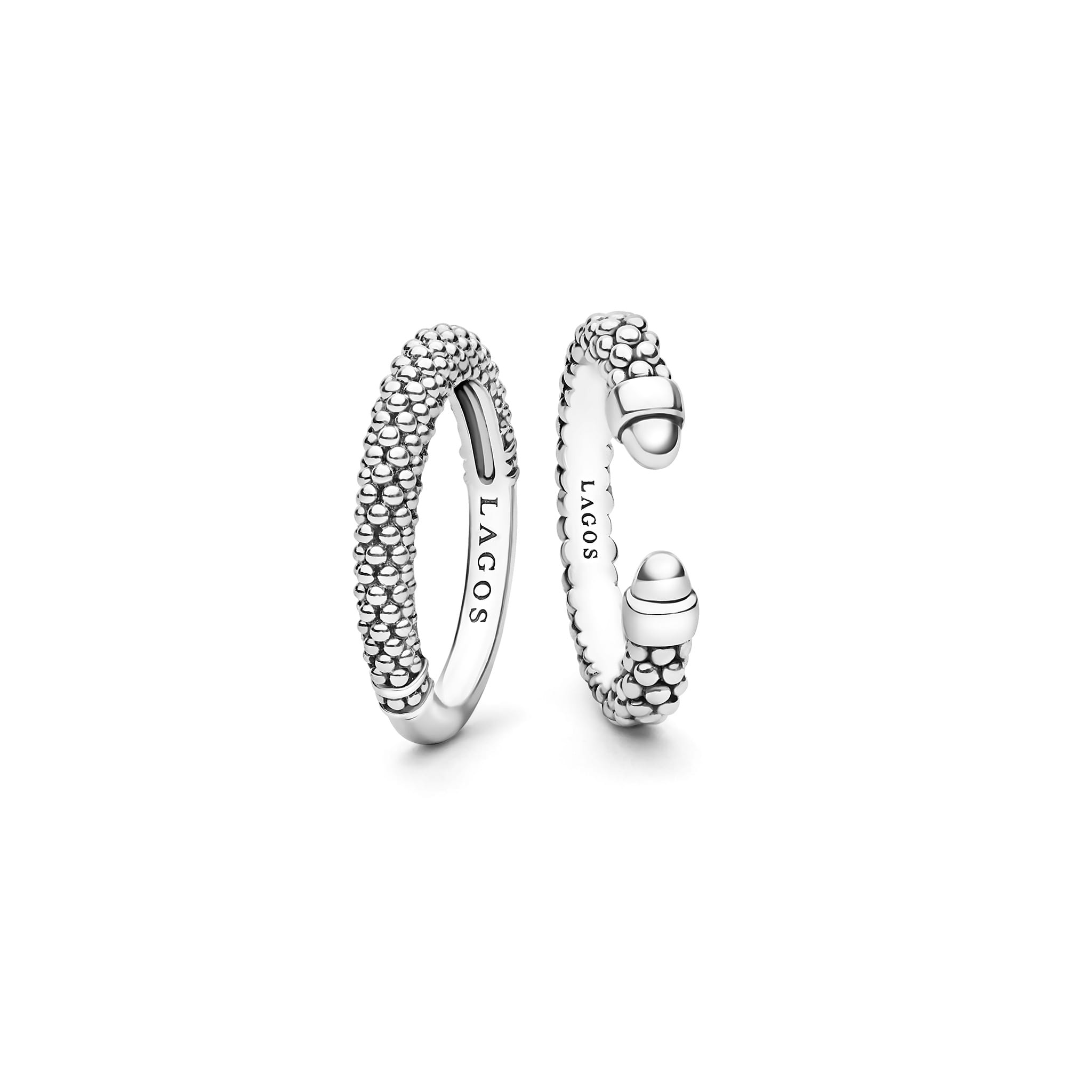 Signature Caviar Sterling Silver Stacking Ring Gift Set