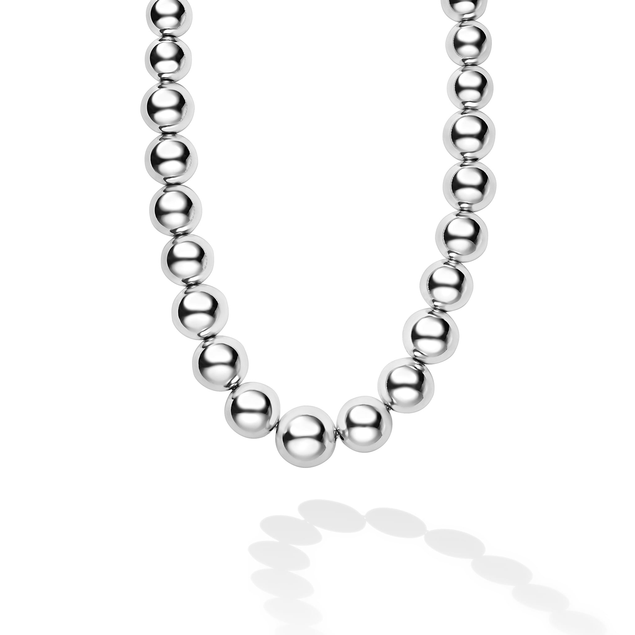 Caviar Bubbly Silver Beaded Necklace and Earring Gift Set