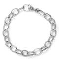 Smart Caviar Sterling Silver Bracelet Gift Set features a polished link chain with alternating smooth and beaded oval rings, showcasing LAGOS's craftsmanship and elegance.