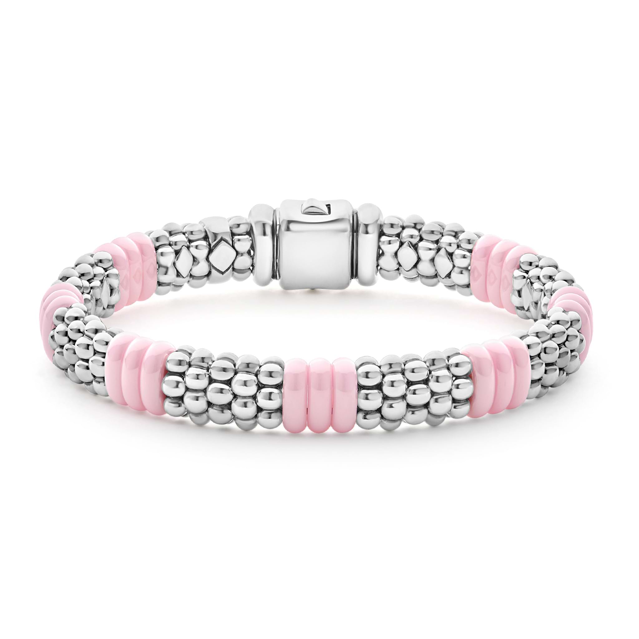 Pink Caviar Pink Ceramic and Sterling Silver Caviar Beaded Bracelet Gift Set
