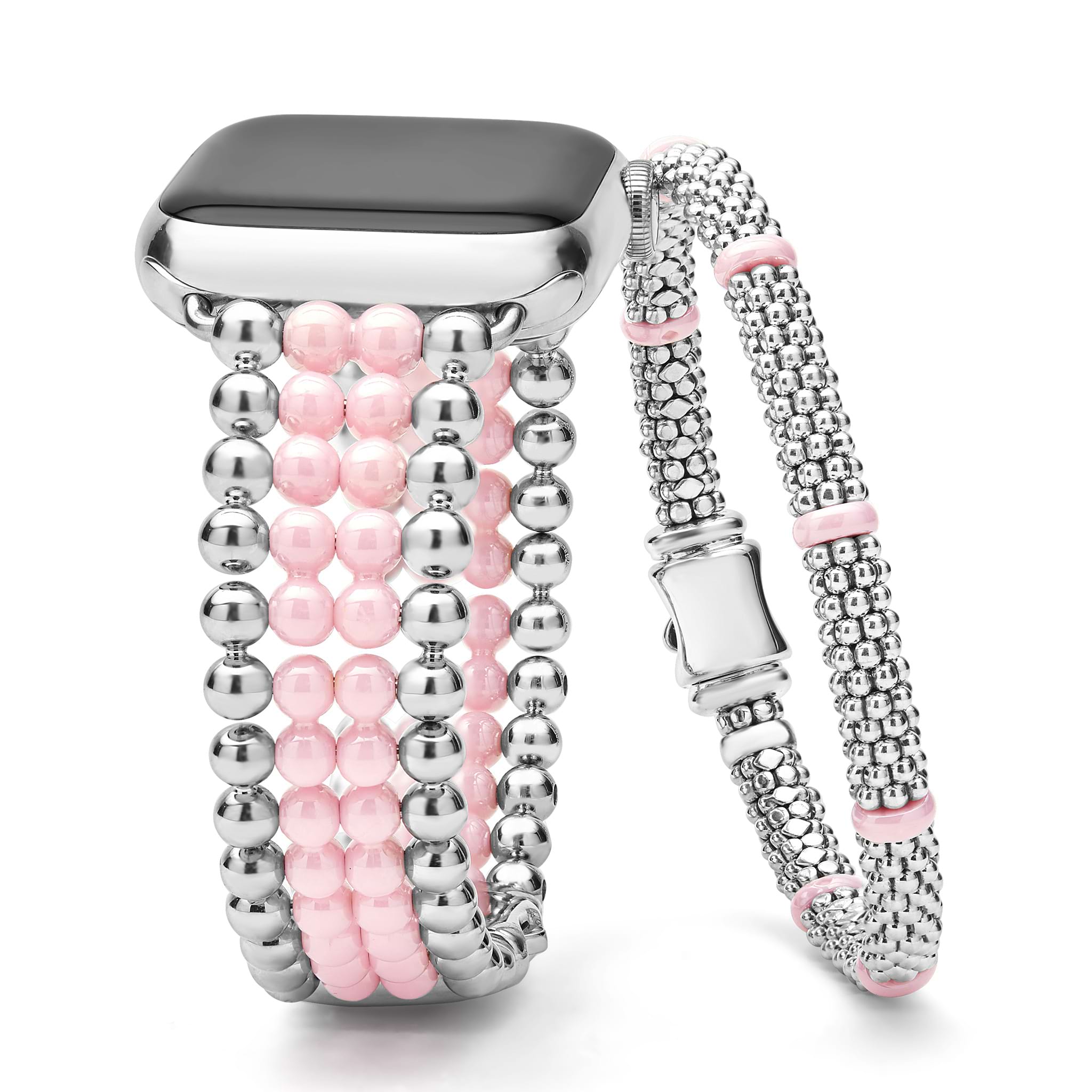 A LAGOS exclusive. Set of two bracelets that complement each other perfectly with a pop of pink ceramic.