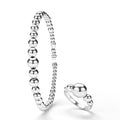Caviar Bubbly Silver Beaded Bracelet and Ring Gift Set