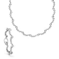 Caviar Bubbly Silver Beaded Scalloped Bracelet and Necklace Gift Set