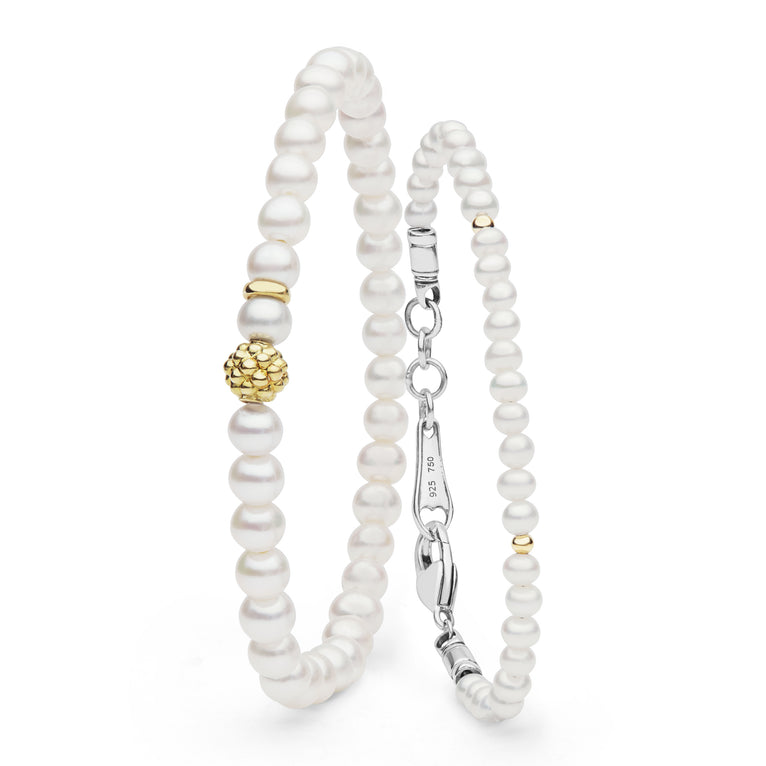 Caviar Icon Mother & Child Gold Pearl Bracelet Gift Set