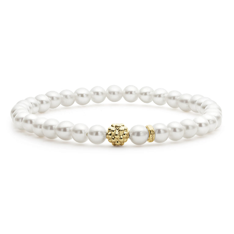 Caviar Icon Mother & Child Gold Pearl Bracelet Gift Set