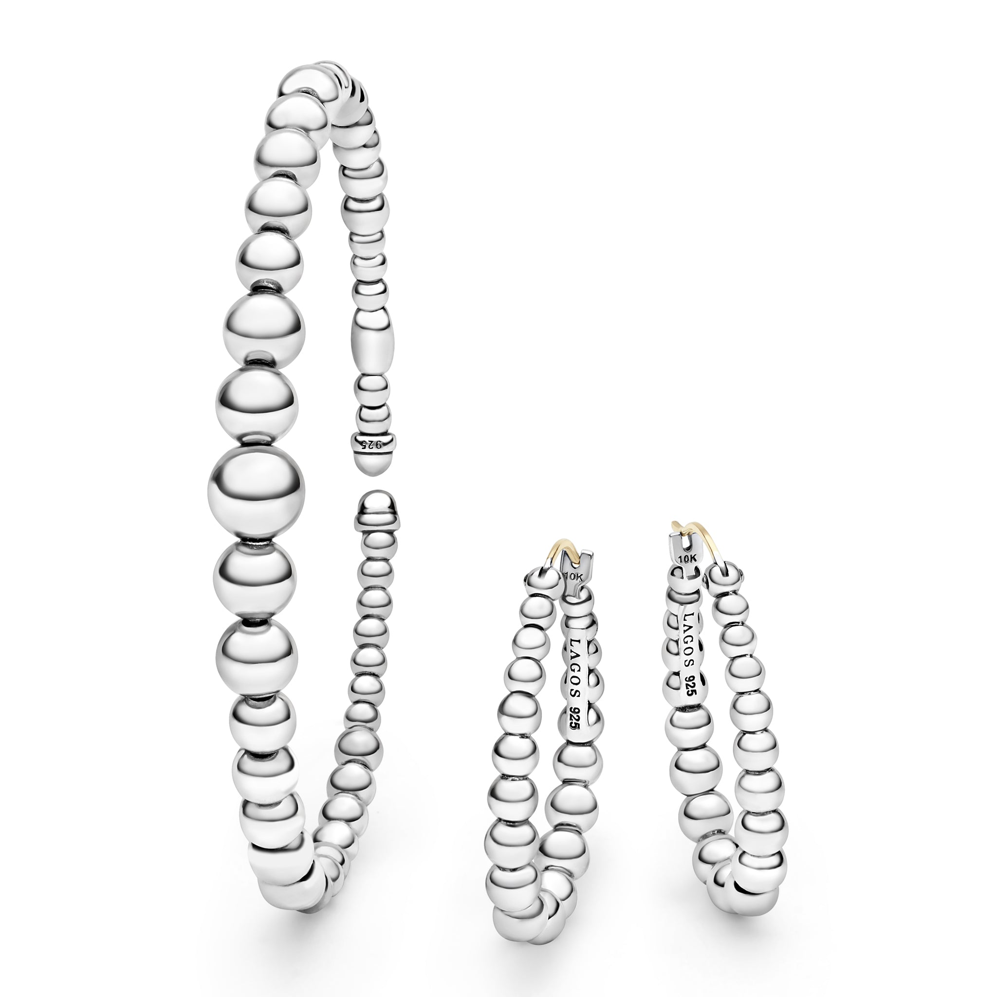 Silver Beaded Bracelet & Earring Gift Set