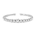 Silver beaded bracelet on a white background