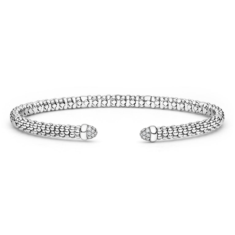 Signature Caviar Sterling Silver Diamond Mini Versa Ring & Bracelet Gift Set