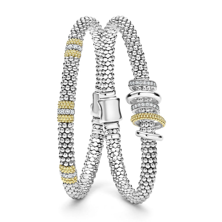 Caviar Lux Two-Tone Diamond Lux Bracelet Gift Set