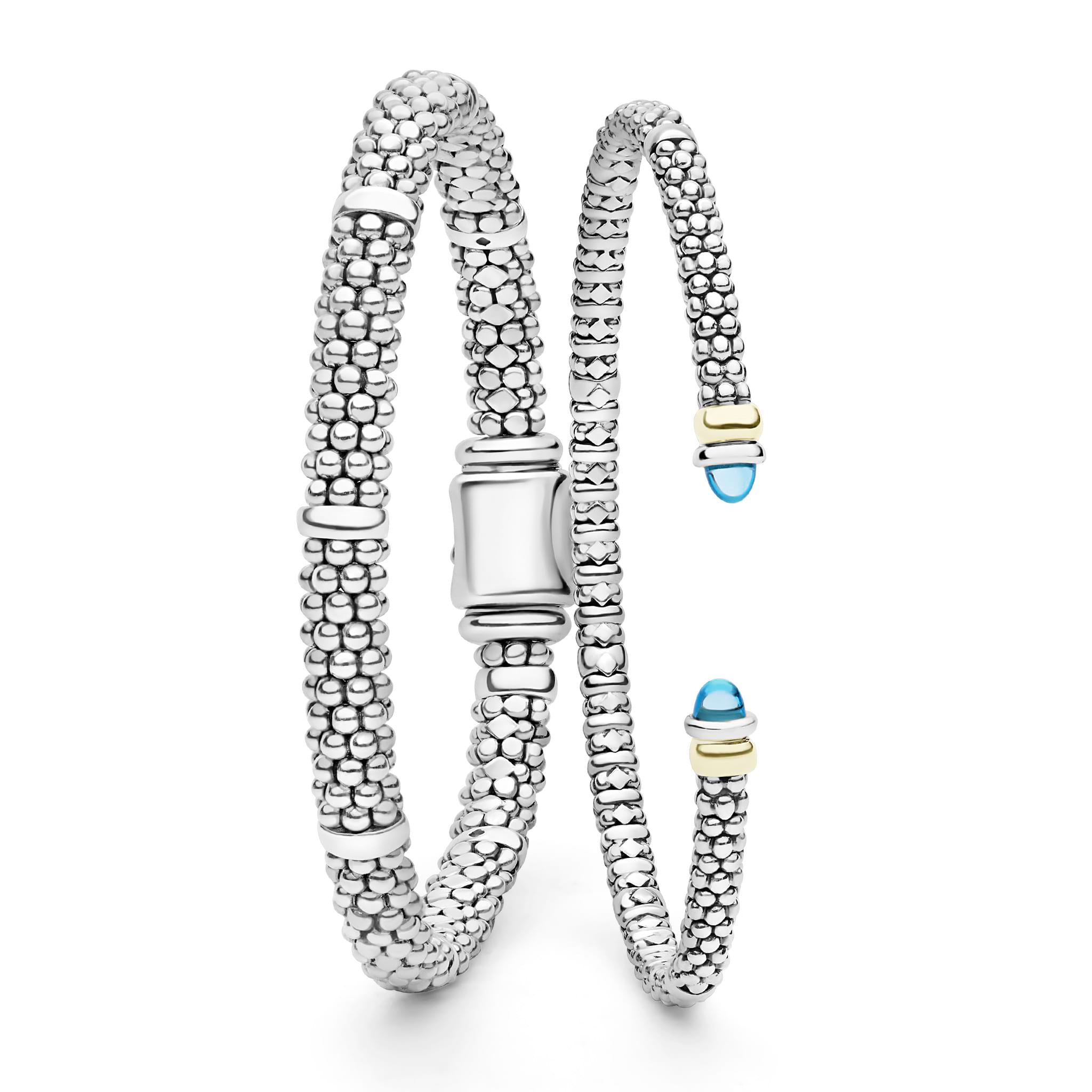 Sterling Silver & Blue Topaz Bracelet Gift Set