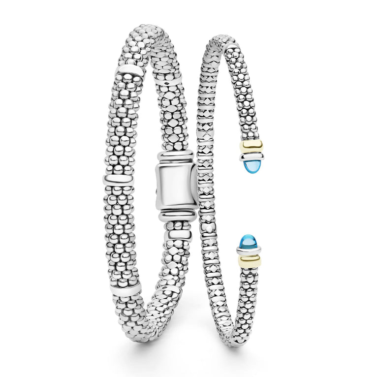 Sterling Silver & Blue Topaz Bracelet Gift Set